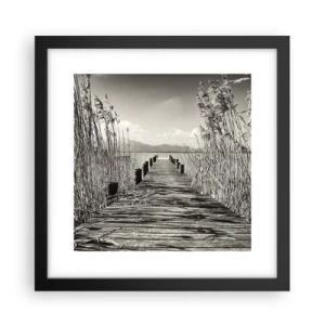 Poster in einem schwarzem Rahmen - In der Stille des Grases - 30x30 cm
