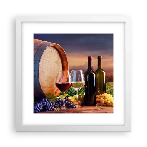 Poster in einem weißen Rahmen - Hier schmeckt das Leben - 30x30 cm