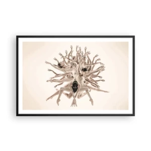 Poster in einem schwarzem Rahmen - Aufblühen im Tanz - 91x61 cm