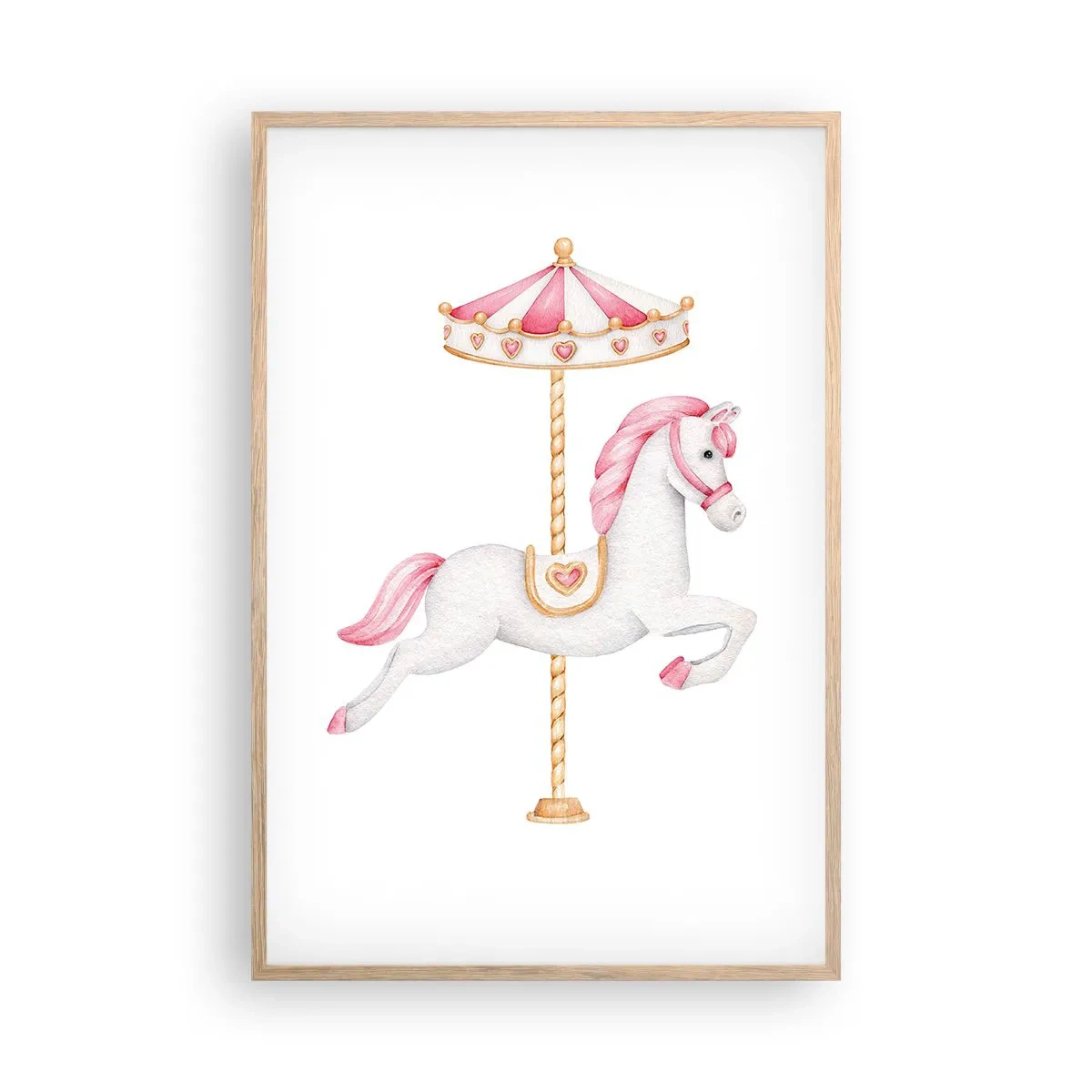 Poster in einem Rahmen aus heller Eiche - Er legte los - 61x91 cm