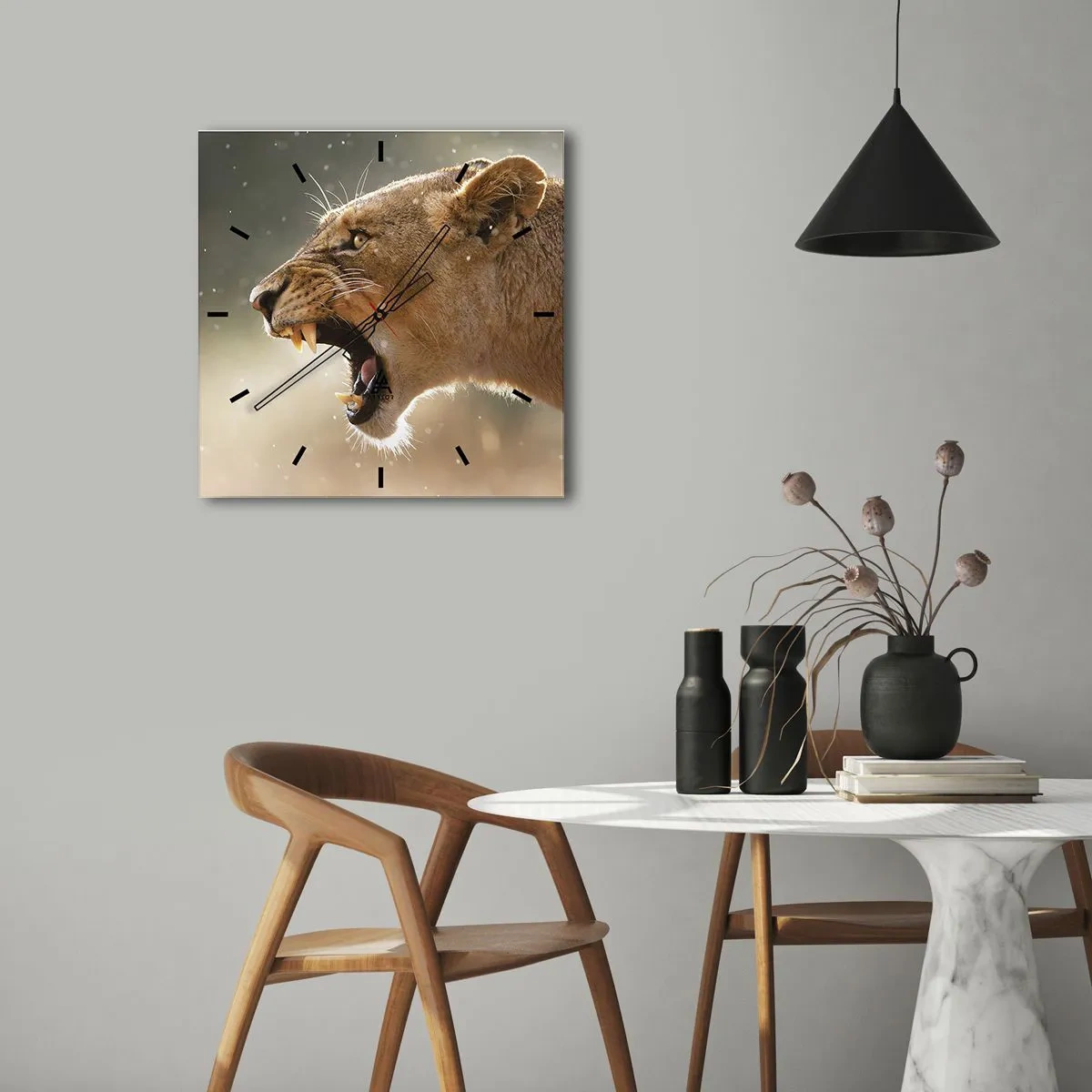 Wanduhr - Glasuhr - Versuch, nicht zuzuhören - 40x40 cm