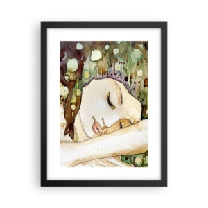 Poster in einem schwarzem Rahmen - Ein smaragd-violetter Traum - 30x40 cm