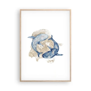 Poster in einem Rahmen aus heller Eiche - Freundschaft oder Liebe? - 70x100 cm