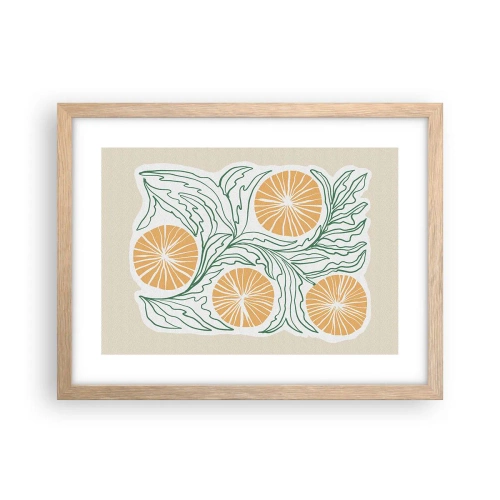 Poster in einem Rahmen aus heller Eiche - Ethnisch mit einem Hauch von Abstraktion - 40x30 cm