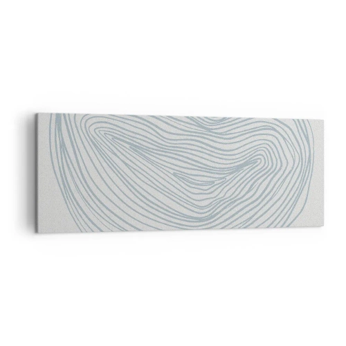 Bild auf Leinwand - Leinwandbild - Abstraktes Wellenmotiv in zartem Blau - 140x50cm - Das Lächeln der Wassertropfen - Moderne Wanddekoration für Wohnzimmer und Schlafzimmer ARTTOR