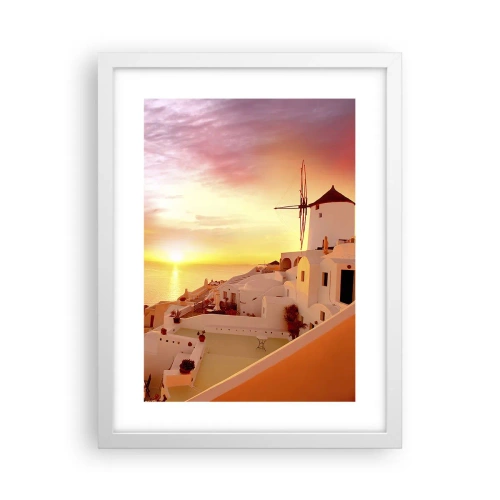 Poster in einem weißen Rahmen - In Weiß und Gold schmelzen - 30x40 cm