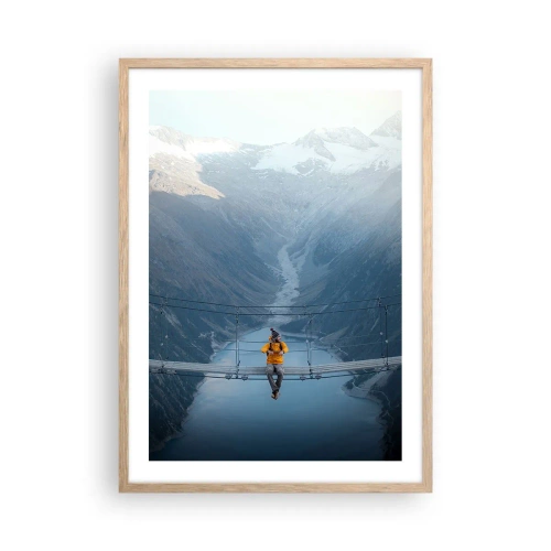 Poster in einem Rahmen aus heller Eiche - Entzückt in der Schwebe - 50x70 cm