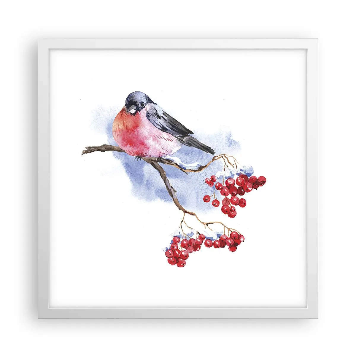 Poster in einem weißen Rahmen - Winter in Farbe - 40x40 cm