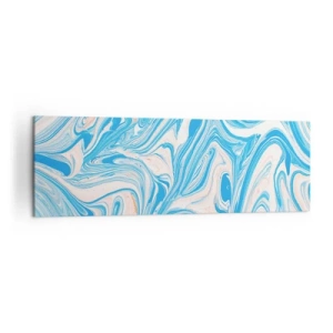 Bild auf Leinwand - Leinwandbild - Abstrakte Wirbel im blauen und weißen Marmorstil - 160x50cm - Sumpf in Türkis - Moderne Wanddekoration für Wohnzimmer und Schlafzimmer ARTTOR