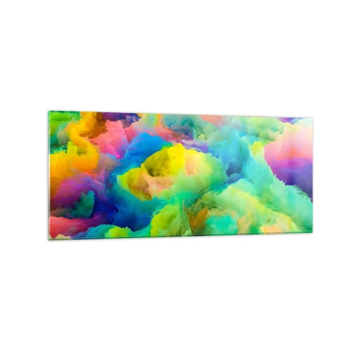 Glasbild - Bild auf glas - Abstrakte Komposition in Regenbogenfarben - 120x50cm - Regenbogen unten - Moderne Wanddekoration für Wohnzimmer und Schlafzimmer ARTTOR