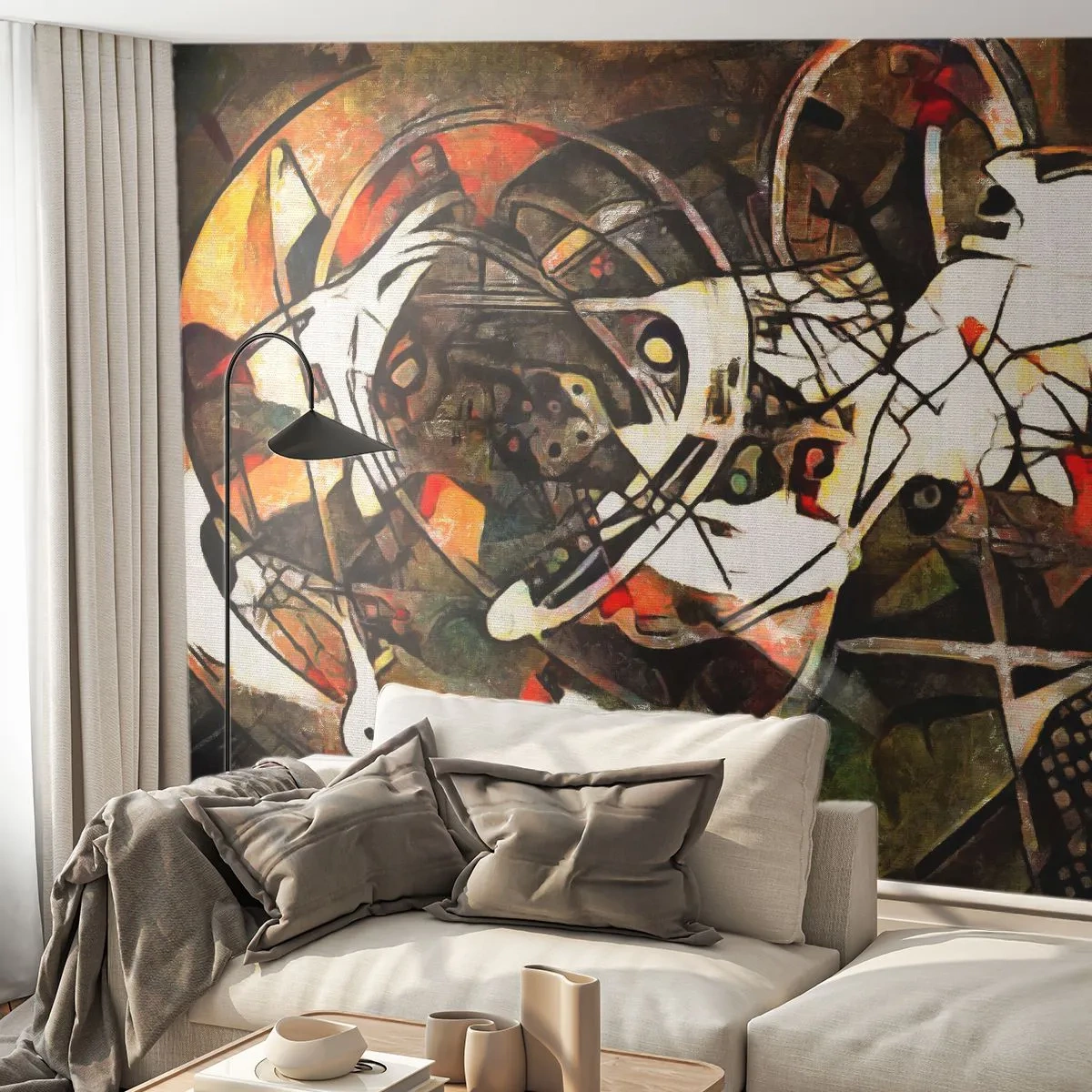 Fototapete Premium Canvas - Hören Sie den Verkehr? - Abstraktion, Kubismus, Stück - 400x280 cm