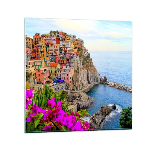 Glasbild - Bild auf glas - Lachende Stadt - 30x30 cm