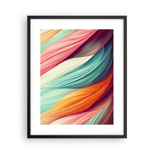 Poster in einem schwarzem Rahmen - Regenbogengewebe - 40x50 cm