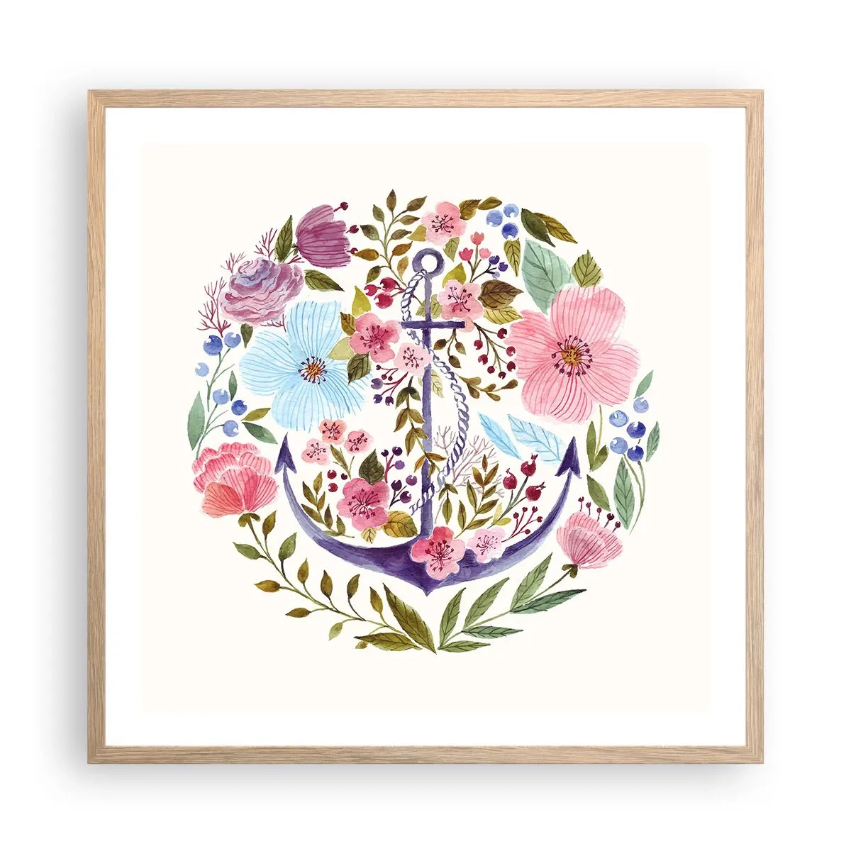 Poster in einem Rahmen aus heller Eiche - Guter Traum eines Seemanns - 60x60 cm