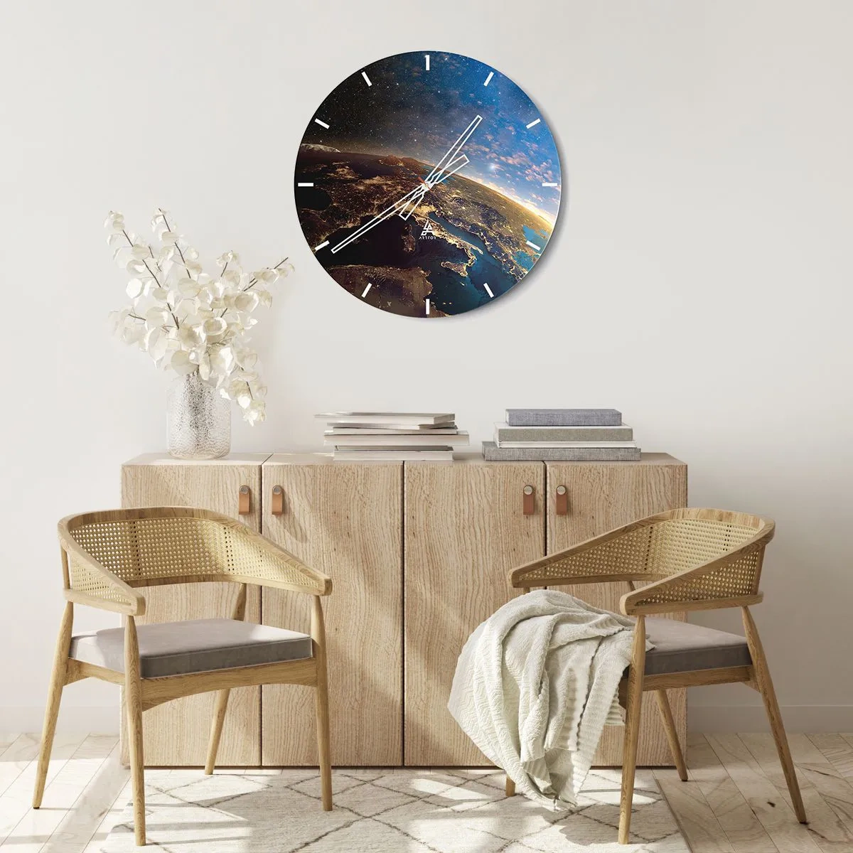 Wanduhr - Glasuhr - Schauen wir uns aus der Ferne an - 30x30 cm