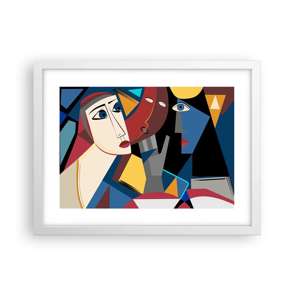 Poster in einem weißen Rahmen - Gespräch zwischen Kubisten - 40x30 cm