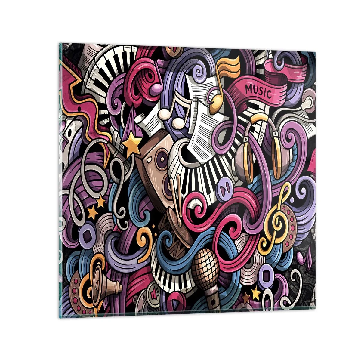 Glasbild - Bild auf glas - Komplizierte Melodie - 30x30 cm