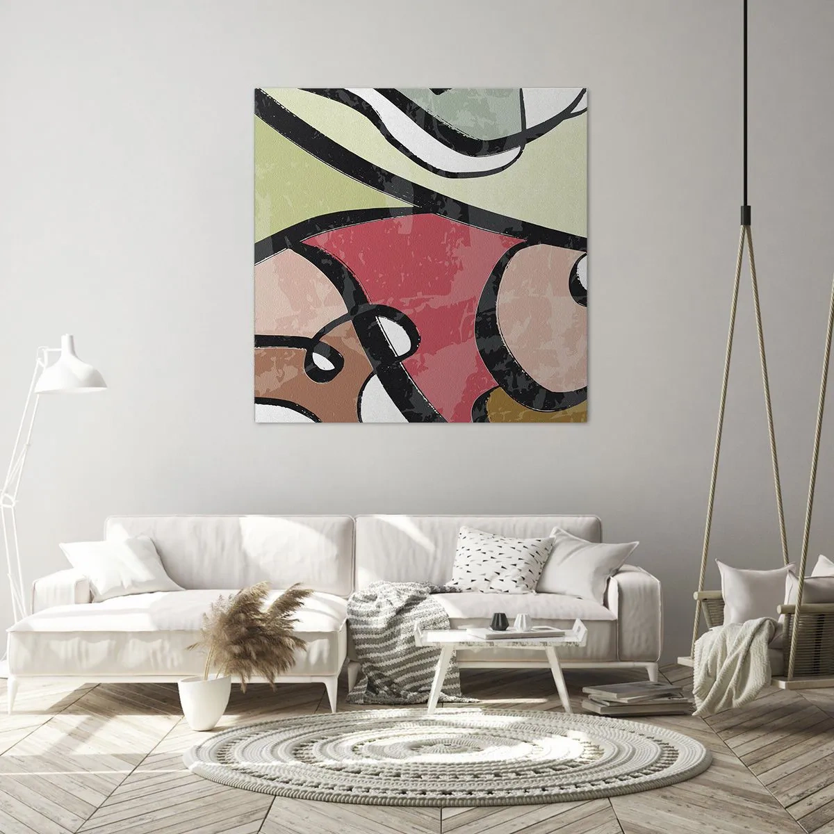 Bild auf Leinwand - Leinwandbild - Pirouetten unter Farben - 70x70 cm