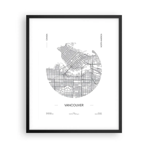 Poster in einem schwarzem Rahmen - Anatomie von Vacouver - 40x50 cm