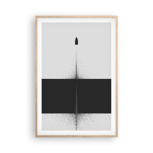 Poster in einem Rahmen aus heller Eiche - Direkt zum Ziel - 61x91 cm