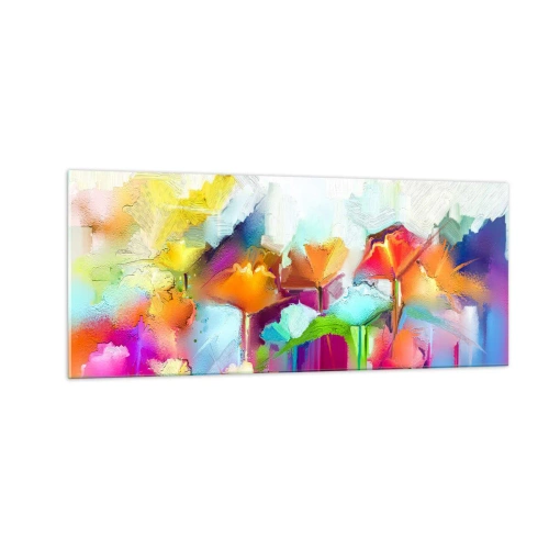 Glasbild - Bild auf glas - Der Regenbogen ist aufgeblüht - 100x40 cm