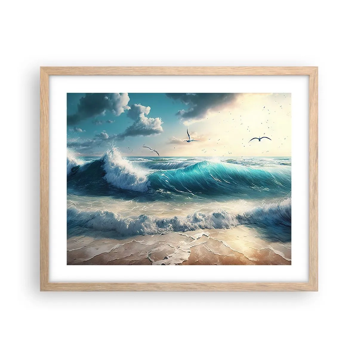 Poster in einem Rahmen aus heller Eiche - Es summt nur für dich - 50x40 cm