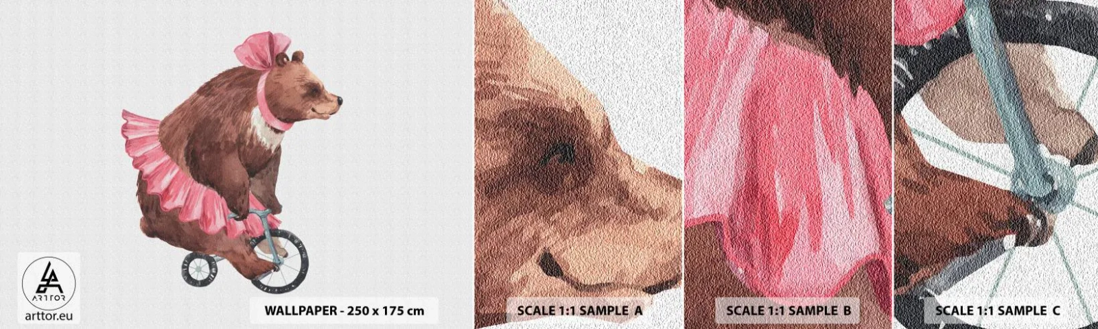 Fototapeten Muster Selbstklebend Deluxe Sticker - Was für ein Affentheater! - Tragen, Zirkus, Mädchenhaft - 100x30 cm