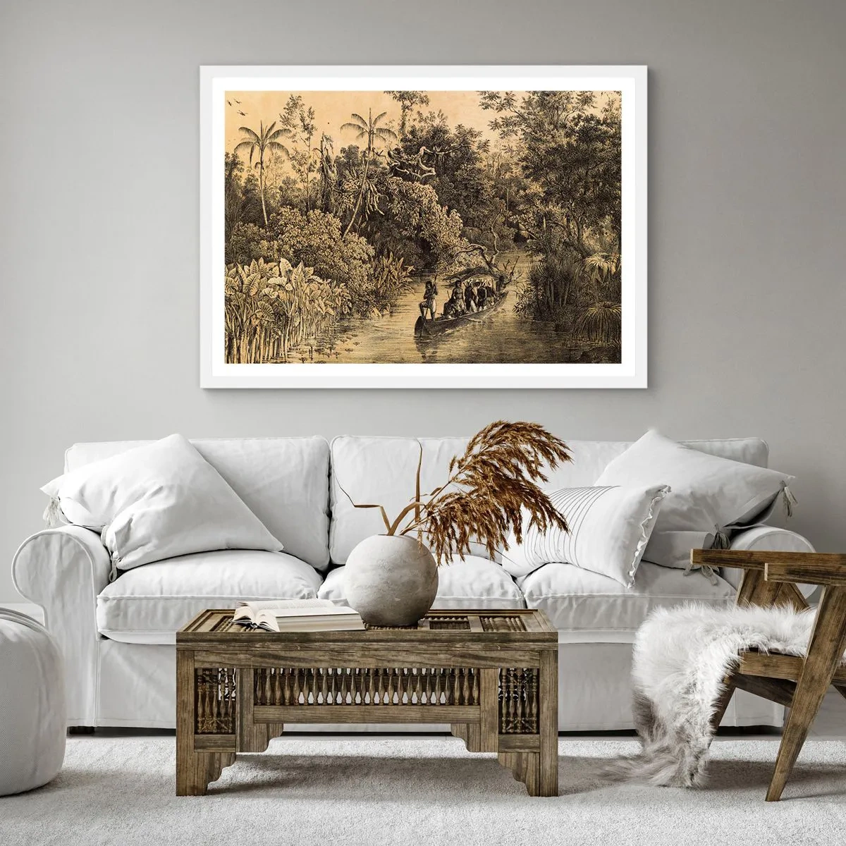 Poster in einem weißen Rahmen - Expedition zur Quelle - 50x50 cm