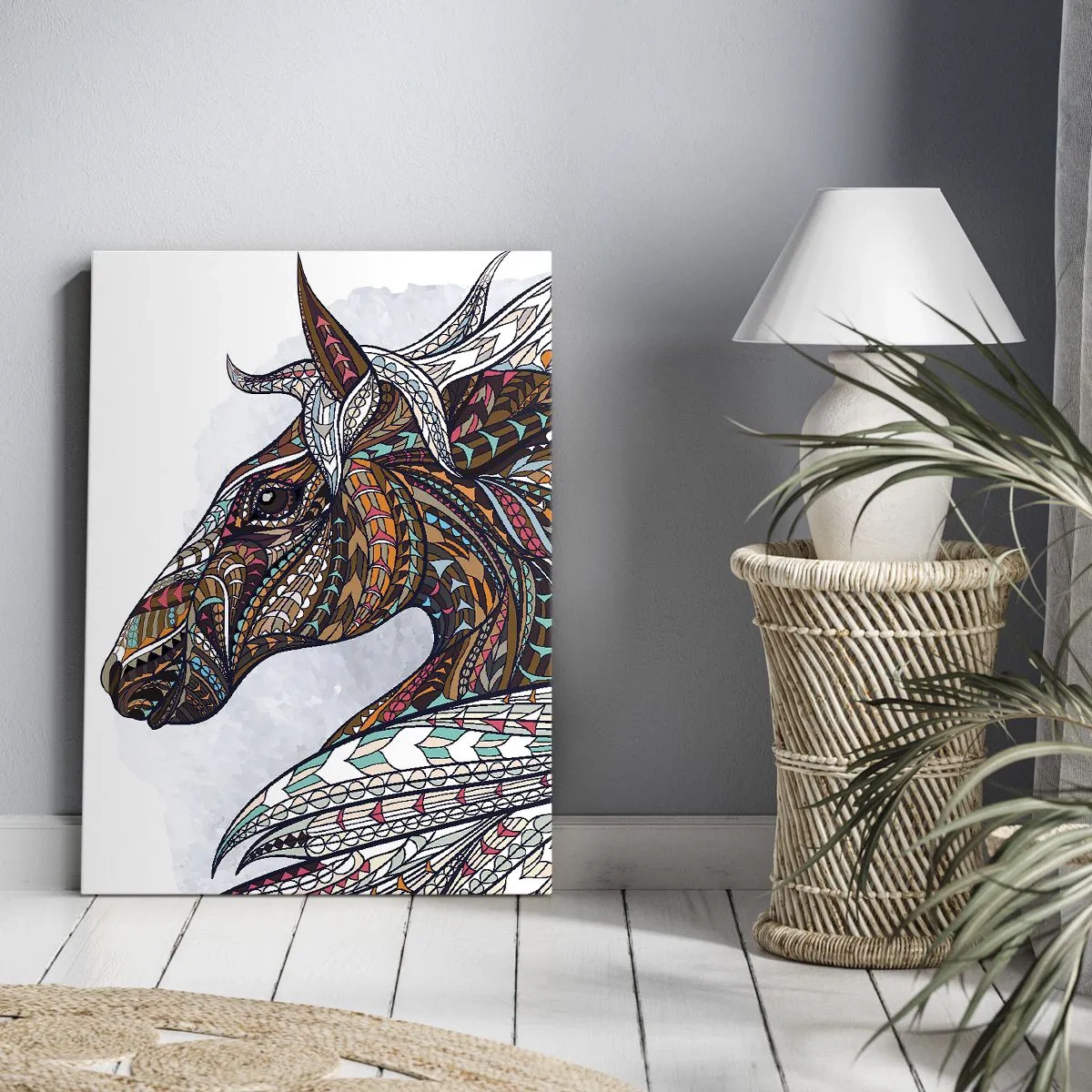 Bild auf Leinwand - Leinwandbild - Keltisches Kriegsross - 55x100 cm