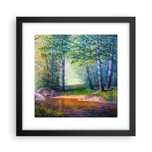 Poster in einem schwarzem Rahmen - Idyllische Landschaft - 30x30 cm
