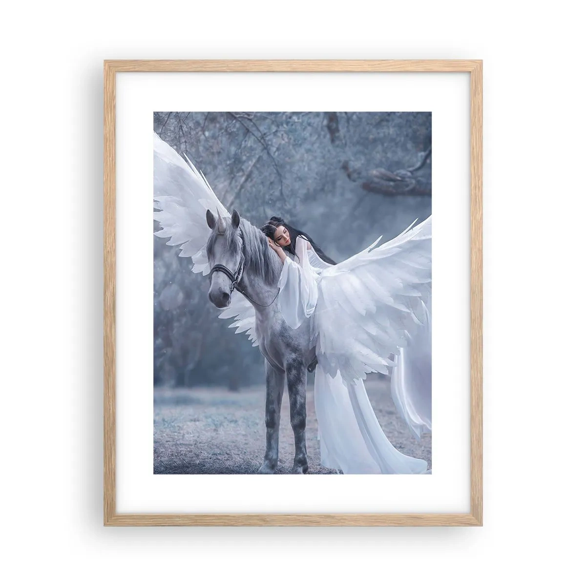 Poster in einem Rahmen aus heller Eiche - Ein inspirierter Moment - 40x50 cm