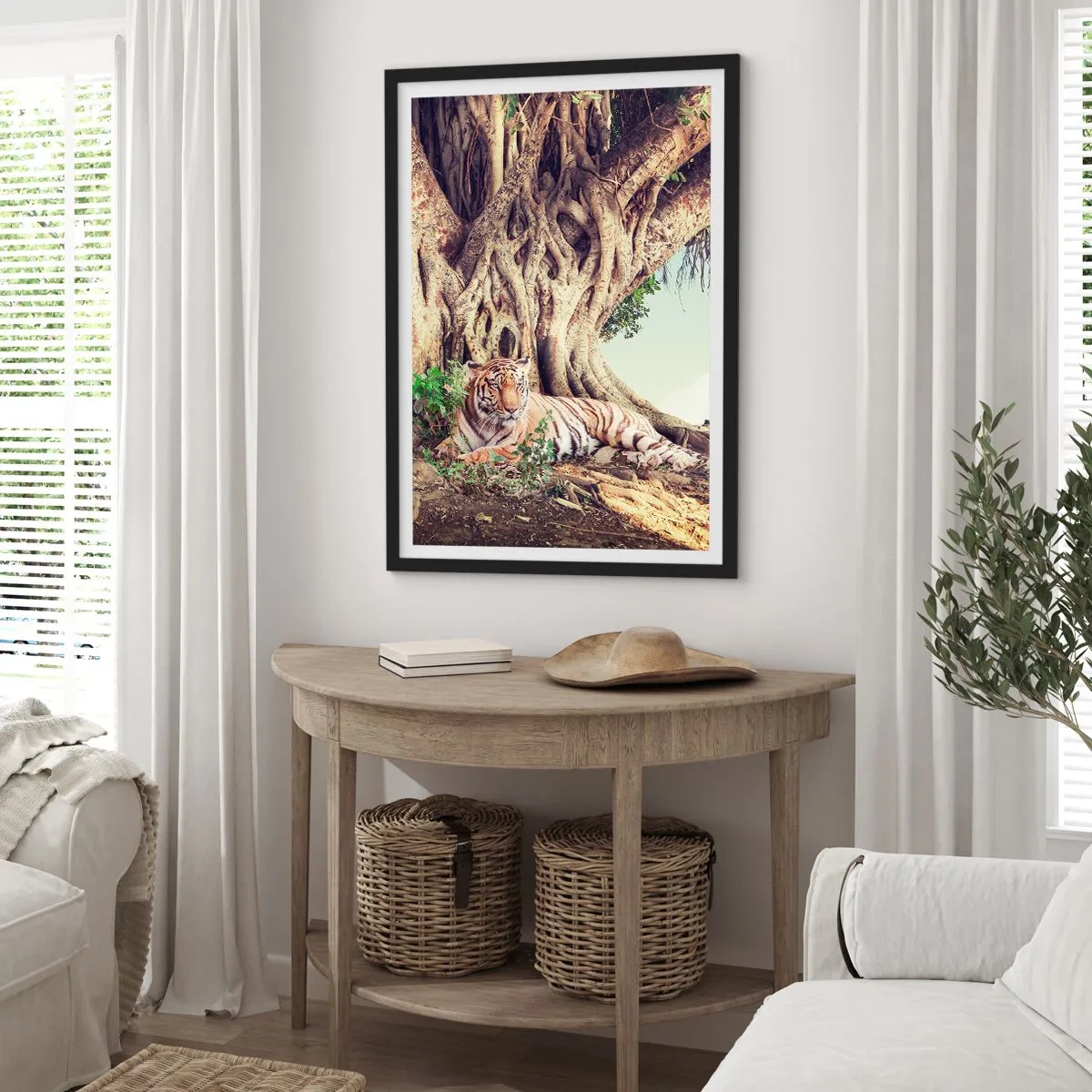 Poster in einem schwarzem Rahmen - Blick aus dem Buch Genesis - 30x40 cm