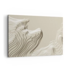 Bild auf Leinwand - Leinwandbild - Ein abstraktes Muster in Beigetönen mit linearer Wirkung. - 120x80cm - Topographie der Kunst - Moderne Wanddekoration für Wohnzimmer und Schlafzimmer ARTTOR