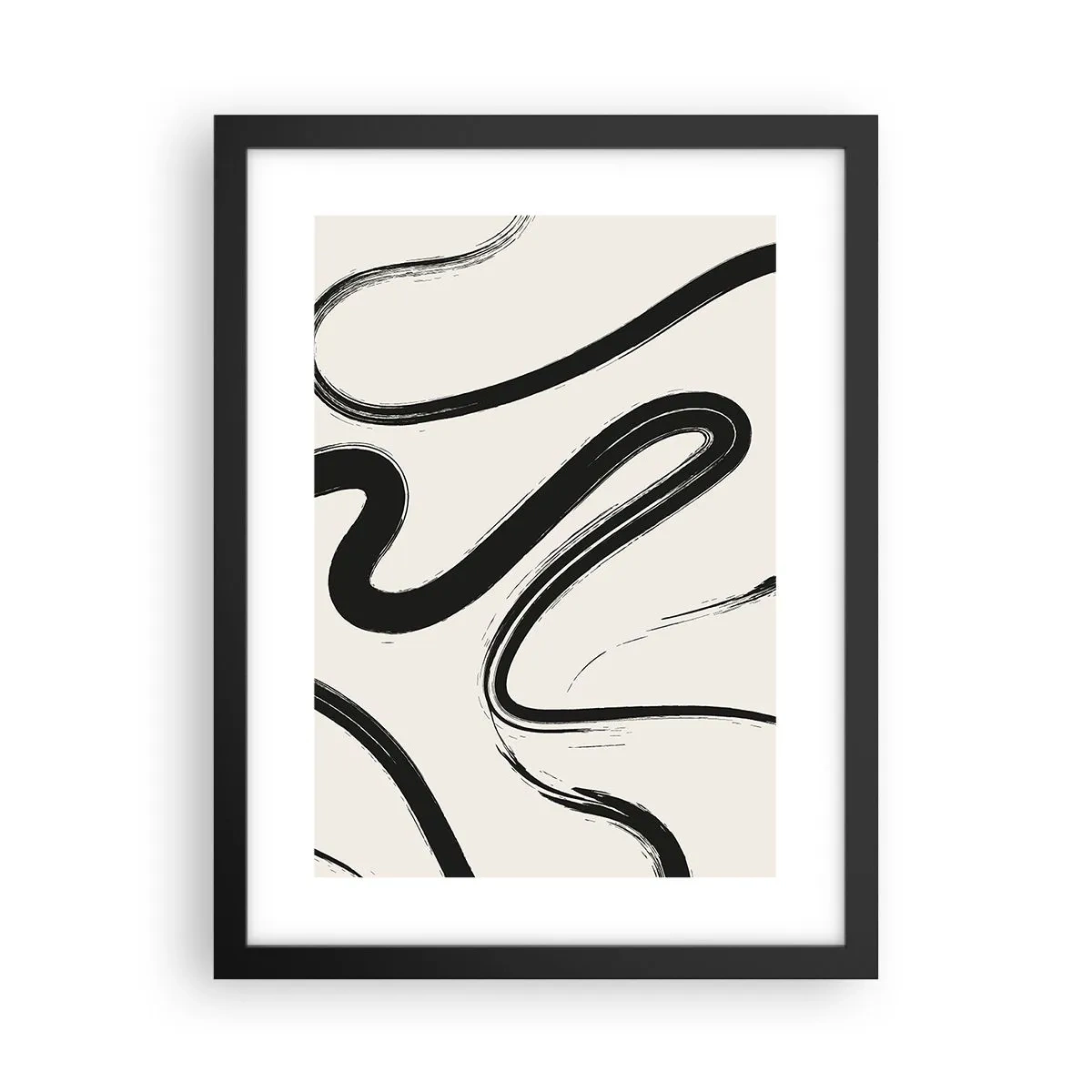 Poster in einem schwarzem Rahmen - Schwarz-Weiß-Laune - 30x40 cm