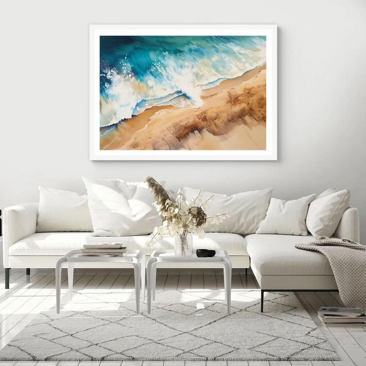 Poster in einem weißen Rahmen - Zurückkehrende Welle - 40x30 cm