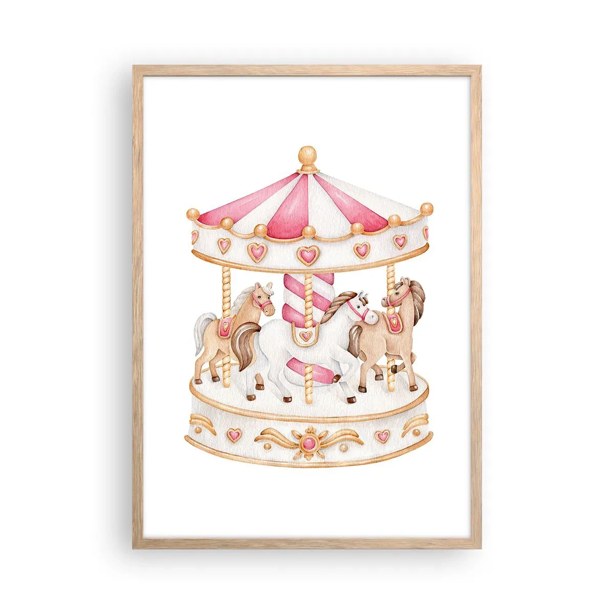 Poster in einem Rahmen aus heller Eiche - Süße Welt der Kindheit - 50x70 cm