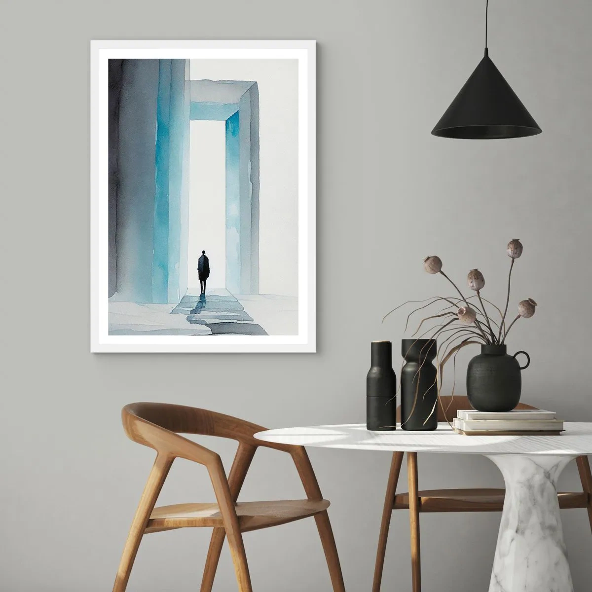 Poster in einem weißen Rahmen - Lebe ohne Grenzen - 30x40 cm