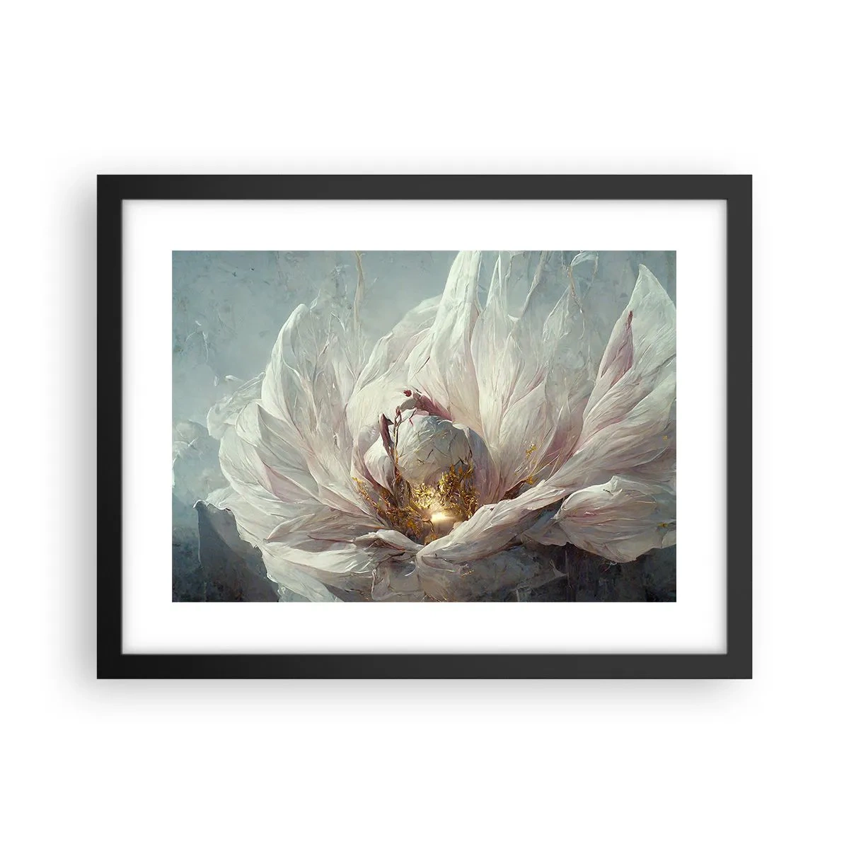 Poster in einem schwarzem Rahmen - Sie blüht alle hundert Jahre einmal - 40x30 cm
