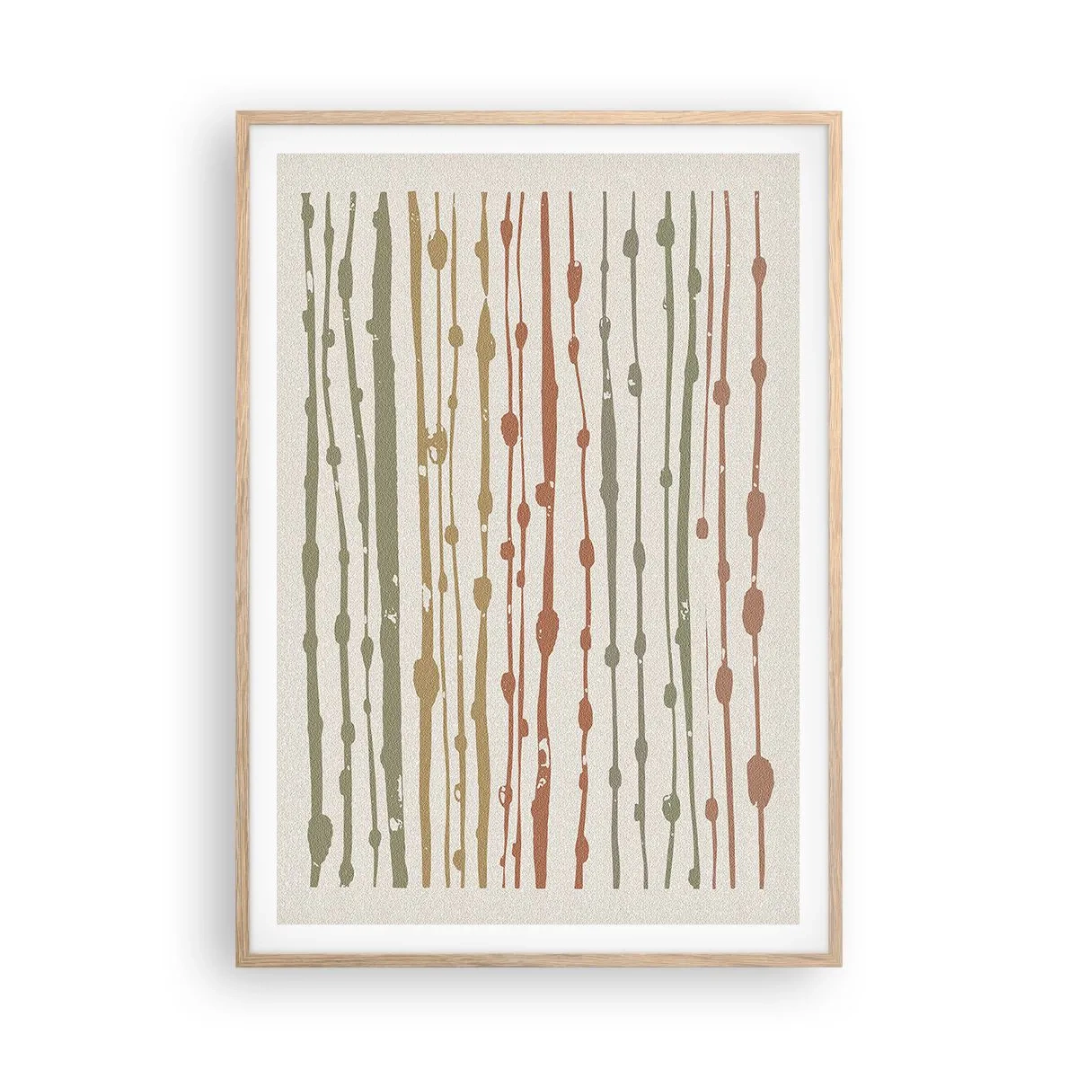 Poster in einem Rahmen aus heller Eiche - Musikalische Notation von Farben - 70x100 cm