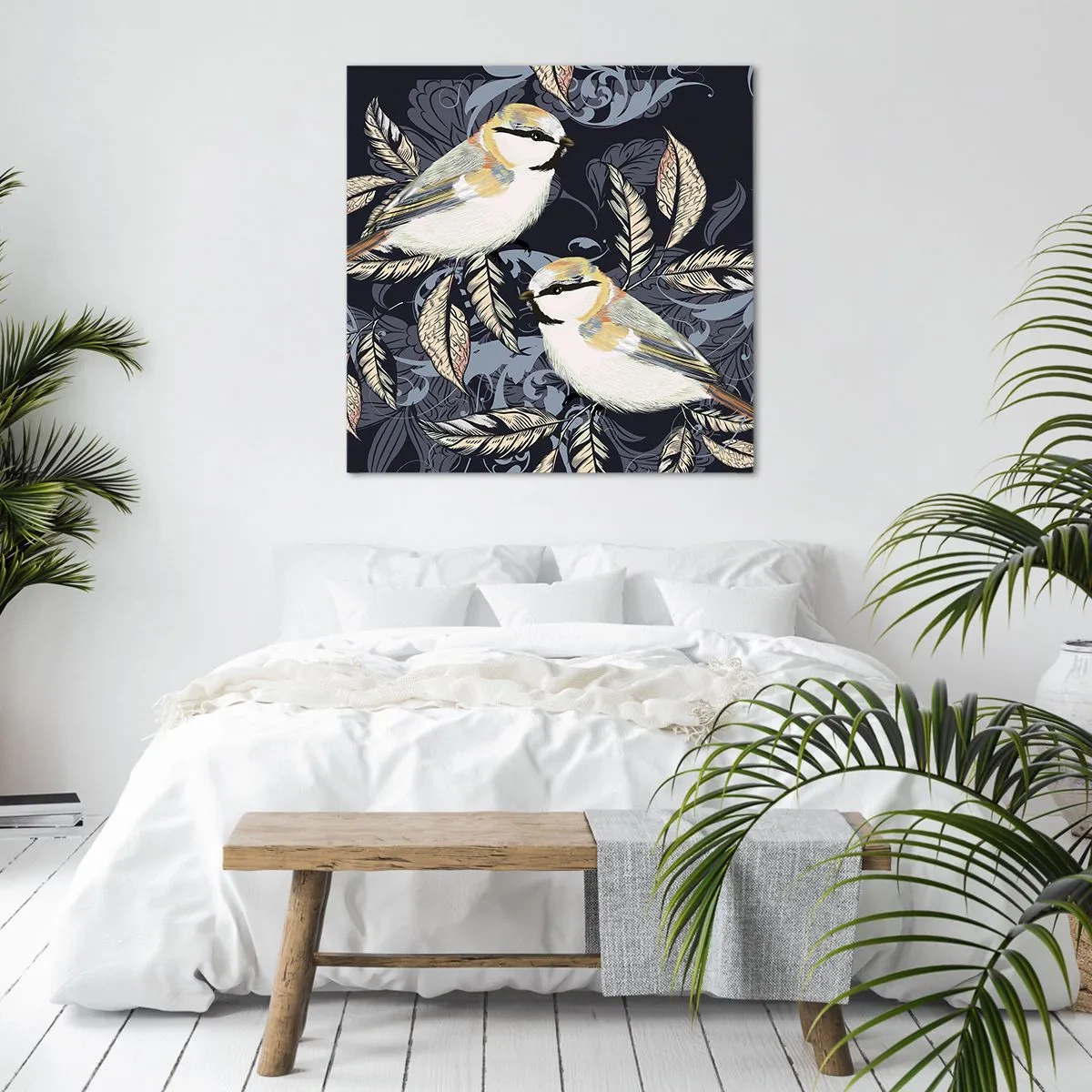 Bild auf Leinwand - Leinwandbild - Gelb-blauer Triller - 70x70 cm