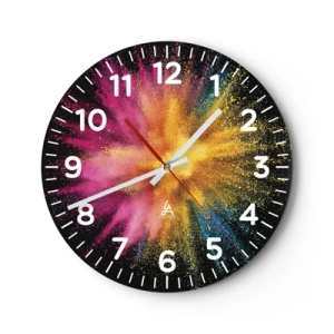 Wanduhr - Glasuhr - Die Geburt der Farben - 30x30 cm