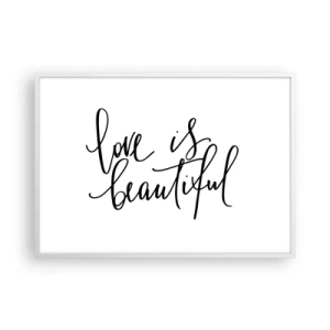 Poster in einem weißen Rahmen - Lies und wiederhol - 100x70 cm