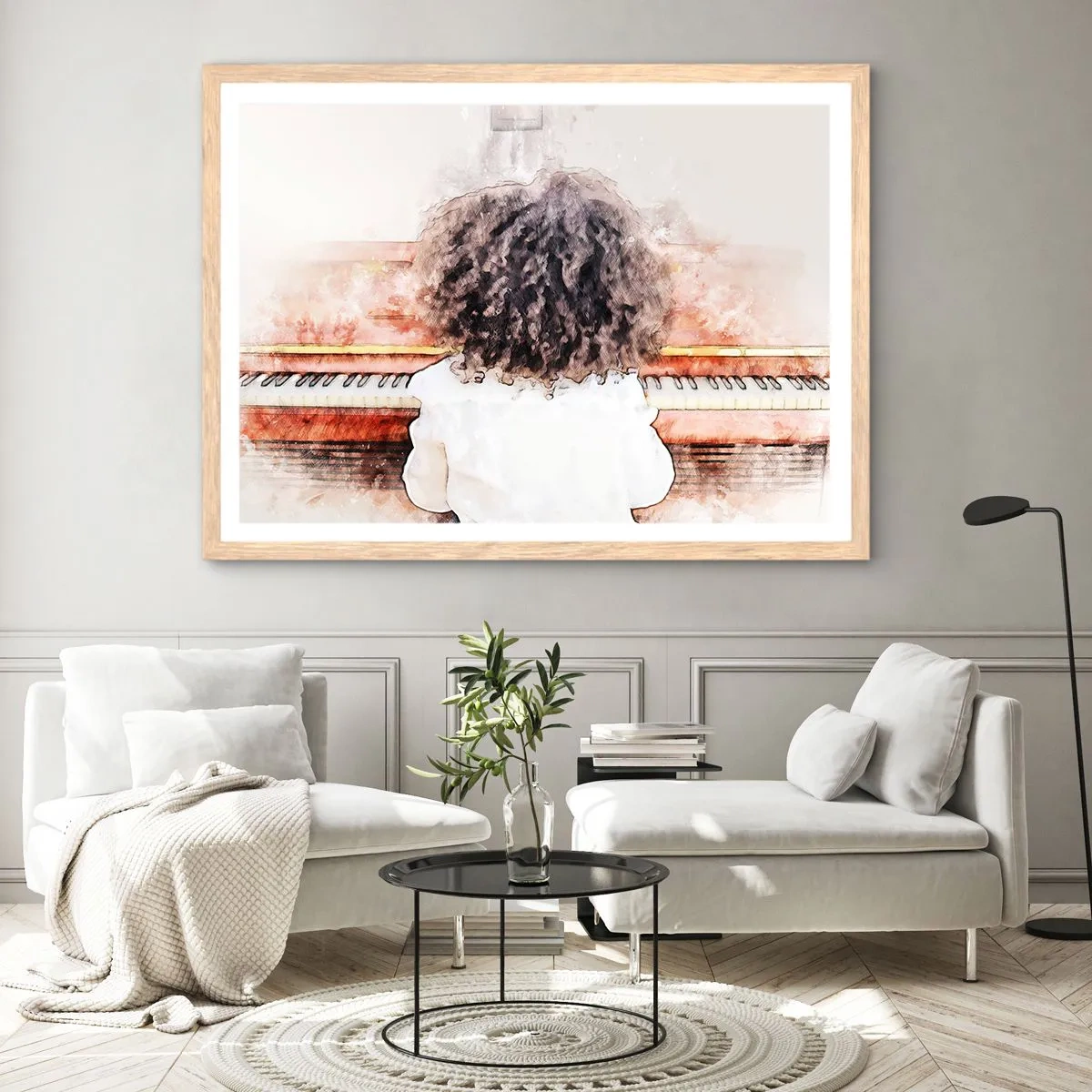 Poster in einem Rahmen aus heller Eiche - In der neuen Welt - 40x30 cm