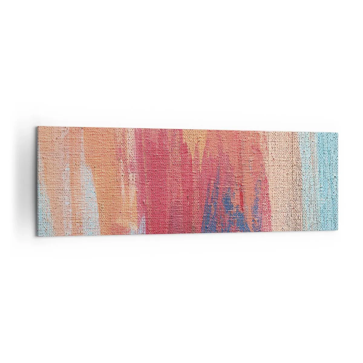 Bild auf Leinwand - Leinwandbild - Bunte abstrakte Pinselstriche - 160x50cm - Renne den Regenbogen hinunter - Moderne Wanddekoration für Wohnzimmer und Schlafzimmer ARTTOR