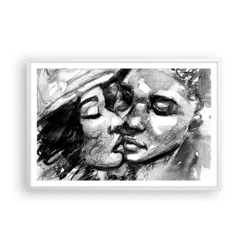 Poster in einem weißen Rahmen - Zärtlicher Moment - 91x61 cm