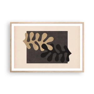 Poster in einem Rahmen aus heller Eiche - Abwesenheit und Ergänzung - 91x61 cm