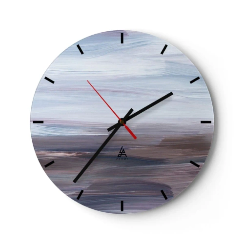 Wanduhr - Glasuhr - Elemente: Wasser - 40x40 cm