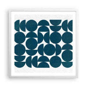 Poster in einem weißen Rahmen - Kreise und Halbkreise - 60x60 cm