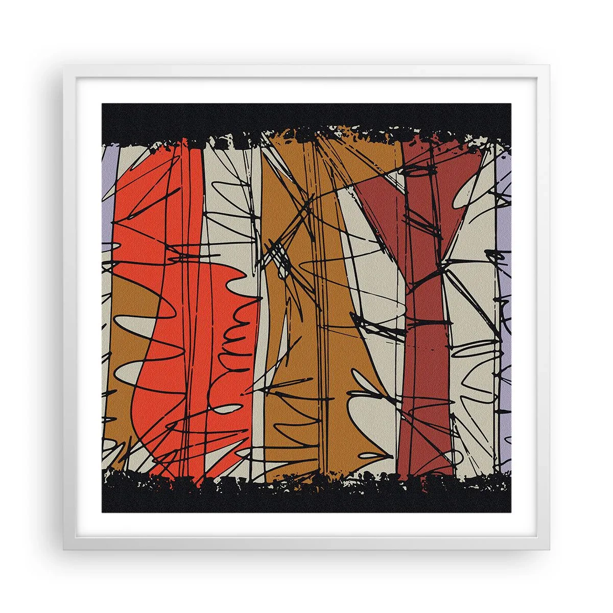Poster in einem weißen Rahmen - Spontane Komposition - 60x60 cm