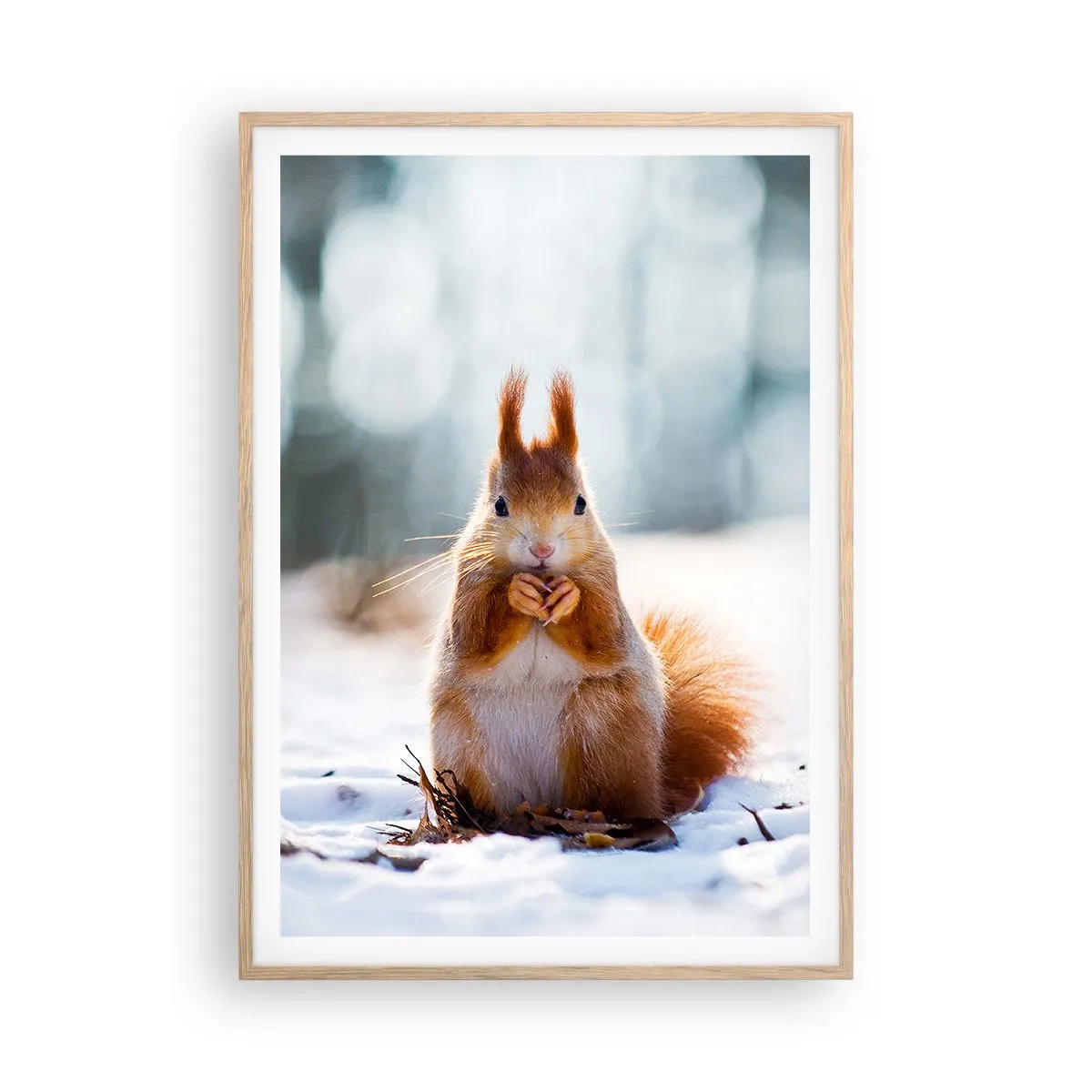 Poster in einem Rahmen aus heller Eiche - Wo schaust du hin? - 70x100 cm